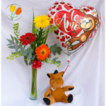 Gerberas peluche y globo