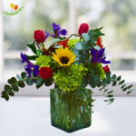 Tulipan iris y girasol