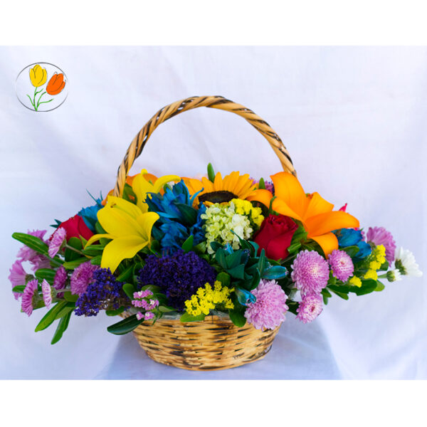 Canasta mini con flores