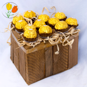 Ferrero rocher en corazon de madera