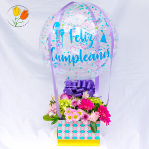 Globo y flores