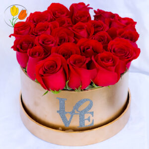 Golden Box con rosas