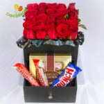 Caja de rosas con cajon